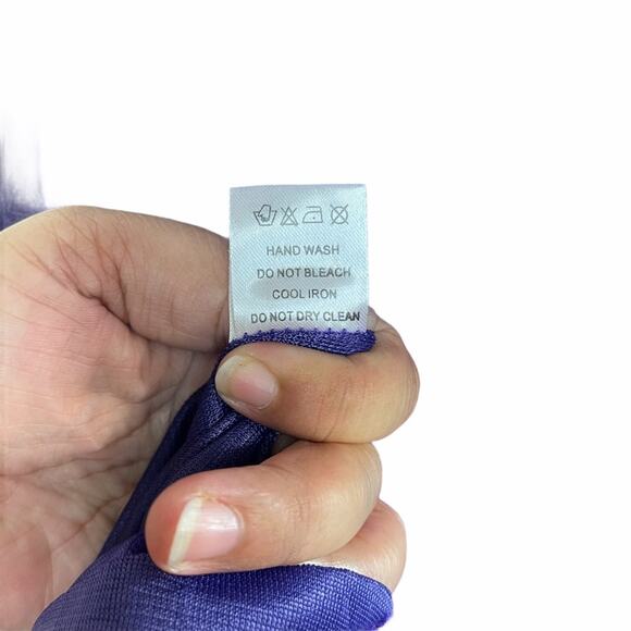 Lucy Paris Fit & Flare Satin Dress Purple Floral Embroidery L - Picture 6 of 9